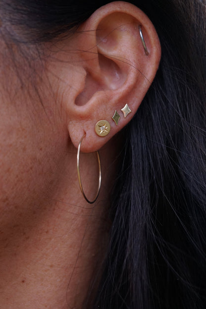 14k gold teeny sparkle studs
