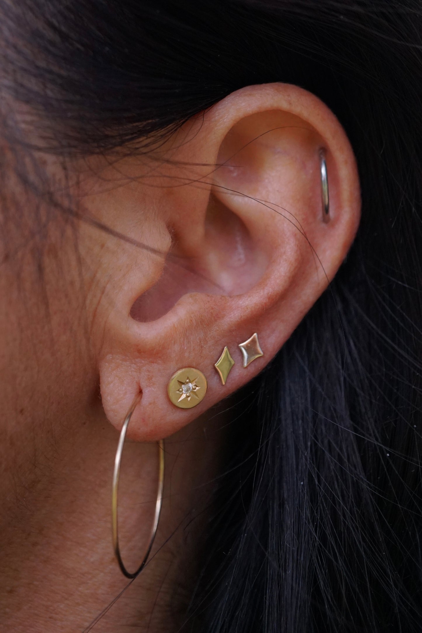 14k gold teeny sparkle studs