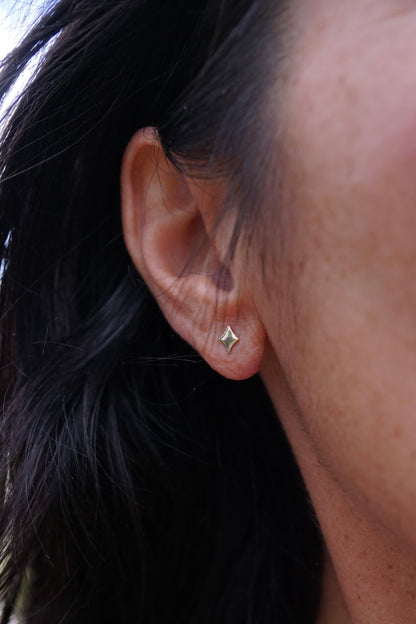 14k gold teeny sparkle studs