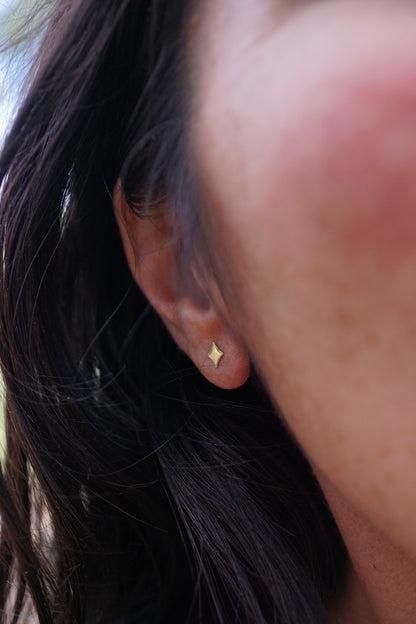 14k gold teeny sparkle studs