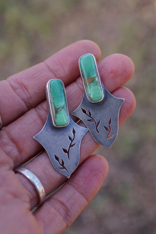 the shield maiden studs with australian variscite