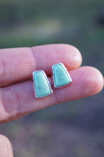 lucin variscite trapezoid studs
