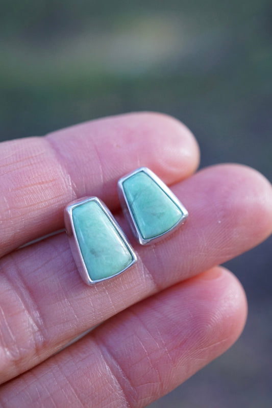 lucin variscite trapezoid studs