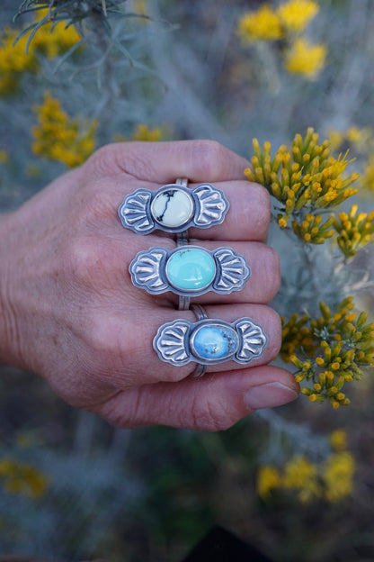 bump out ring with poseidon variscite - size 5.25