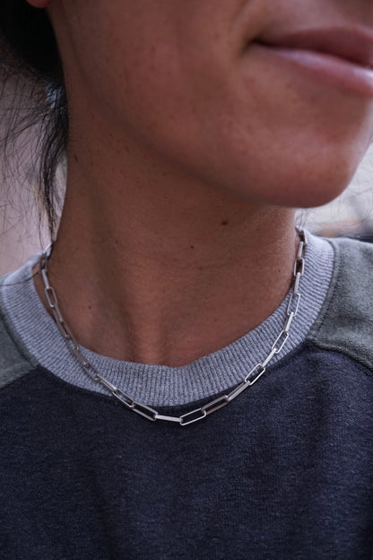 handmade sterling rectangle chain - narrow links