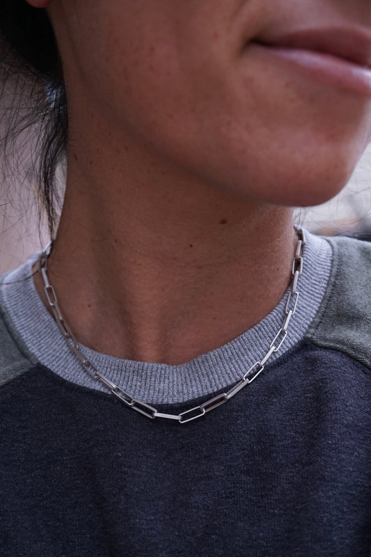 handmade sterling rectangle chain - narrow links