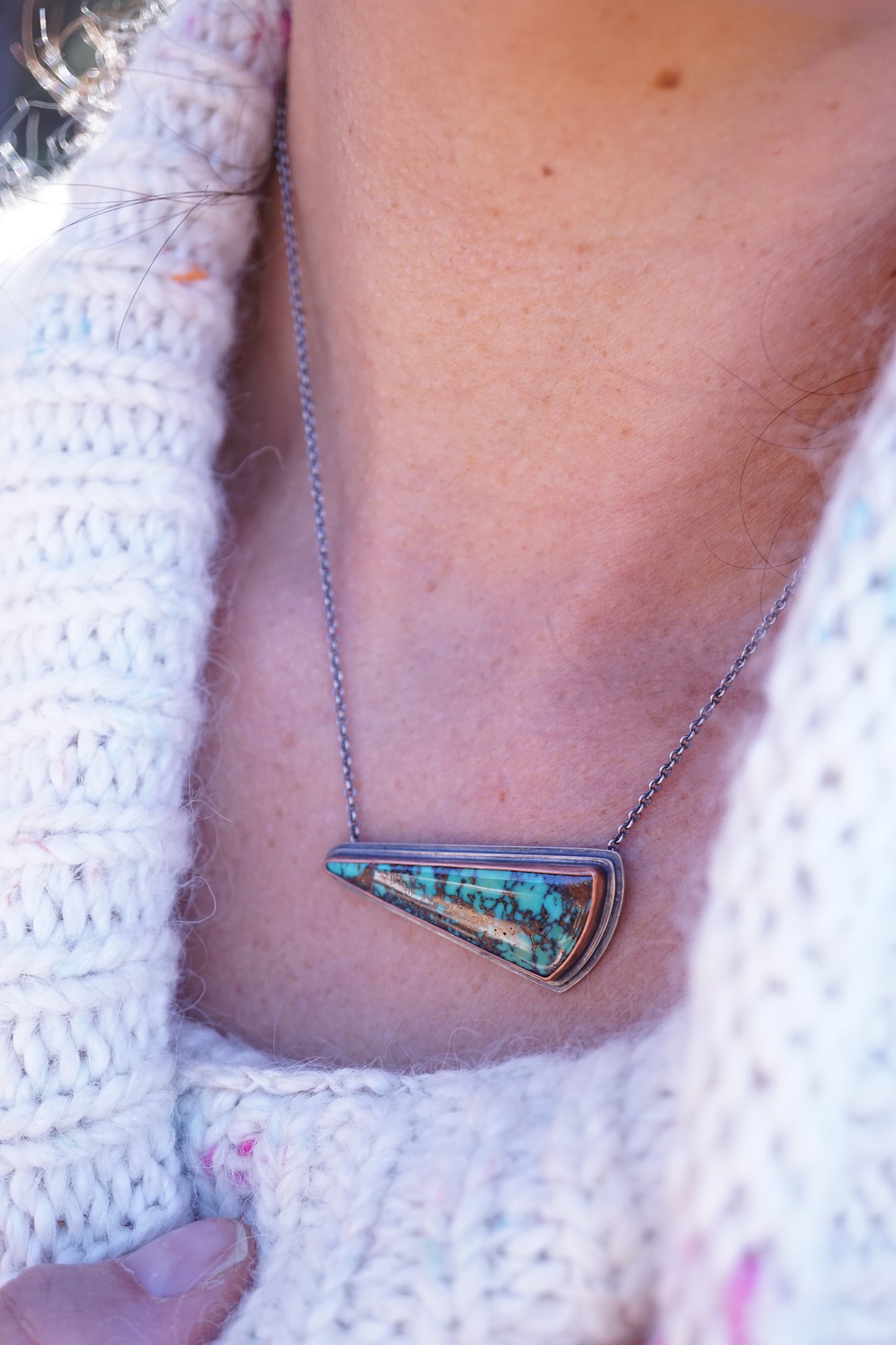 patagonia turquoise slender triangle necklace - discounted for flaw