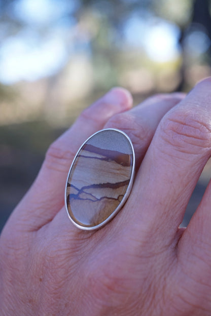 landscape jasper ring with 🩶 band - 5.75