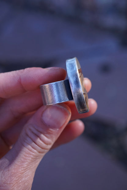 landscape jasper ring with 🩶 band - 5.75