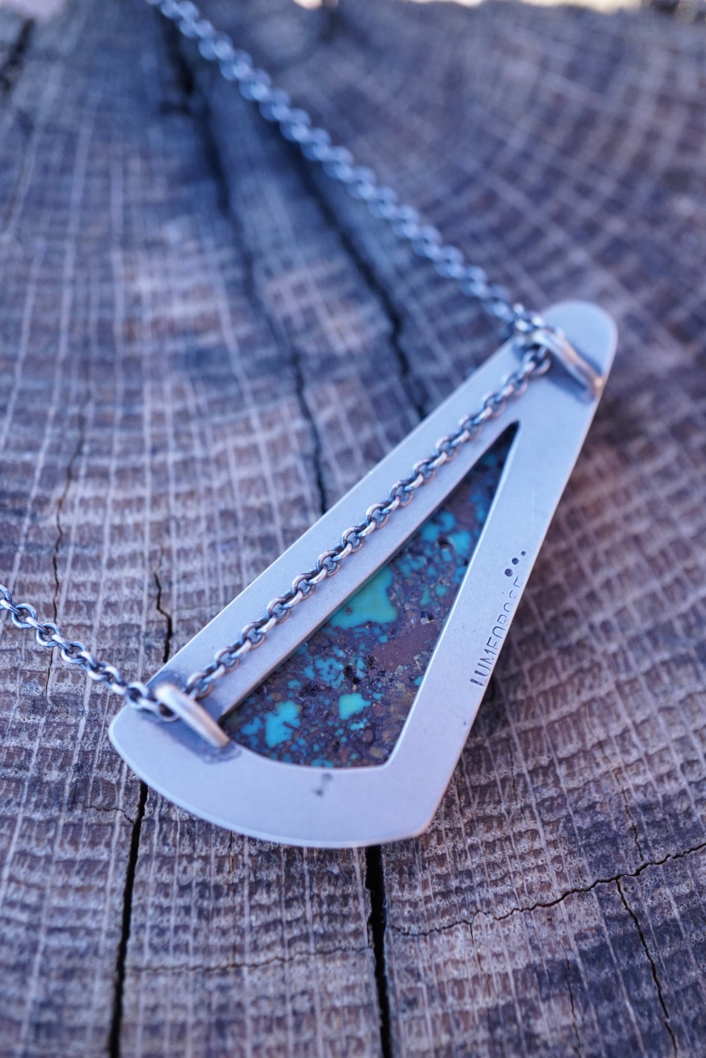 patagonia turquoise slender triangle necklace - discounted for flaw