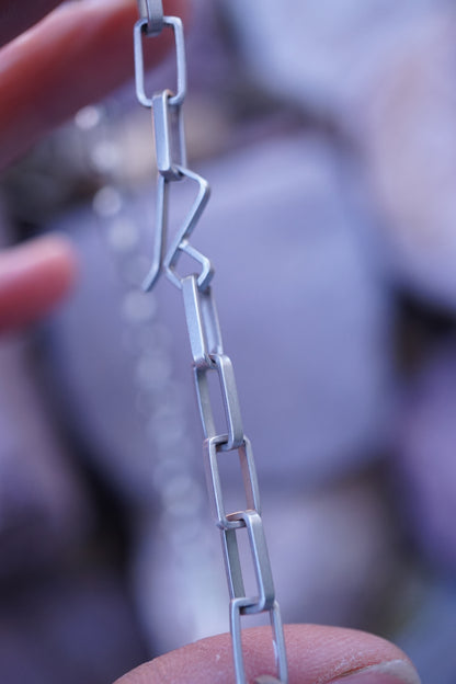 the choker - handmade rectangle chain + royston turquoise 15.5"