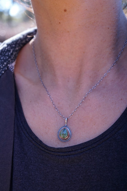 copper bezel + polychrome royston turquoise necklace