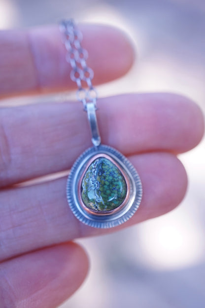 copper bezel + polychrome royston turquoise necklace