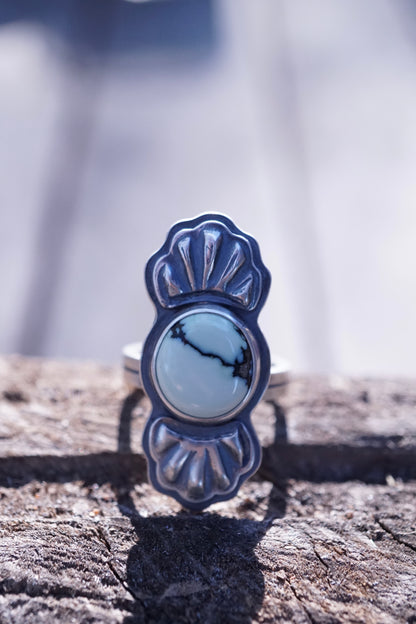 bump out ring with poseidon variscite - size 5.25