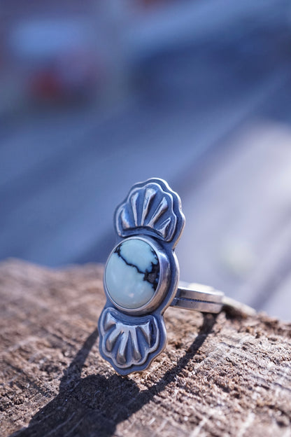 bump out ring with poseidon variscite - size 5.25