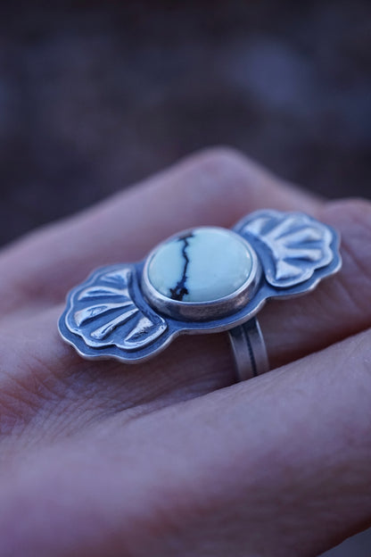 bump out ring with poseidon variscite - size 5.25