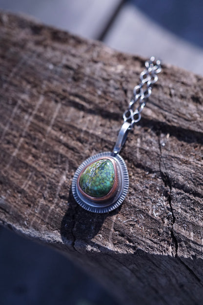 copper bezel + polychrome royston turquoise necklace