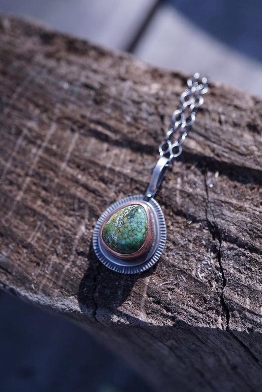 copper bezel + polychrome royston turquoise necklace