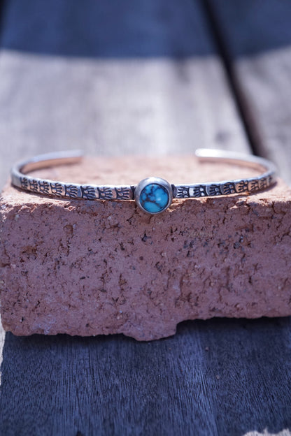 stamped kingman turquoise stacking cuff #1
