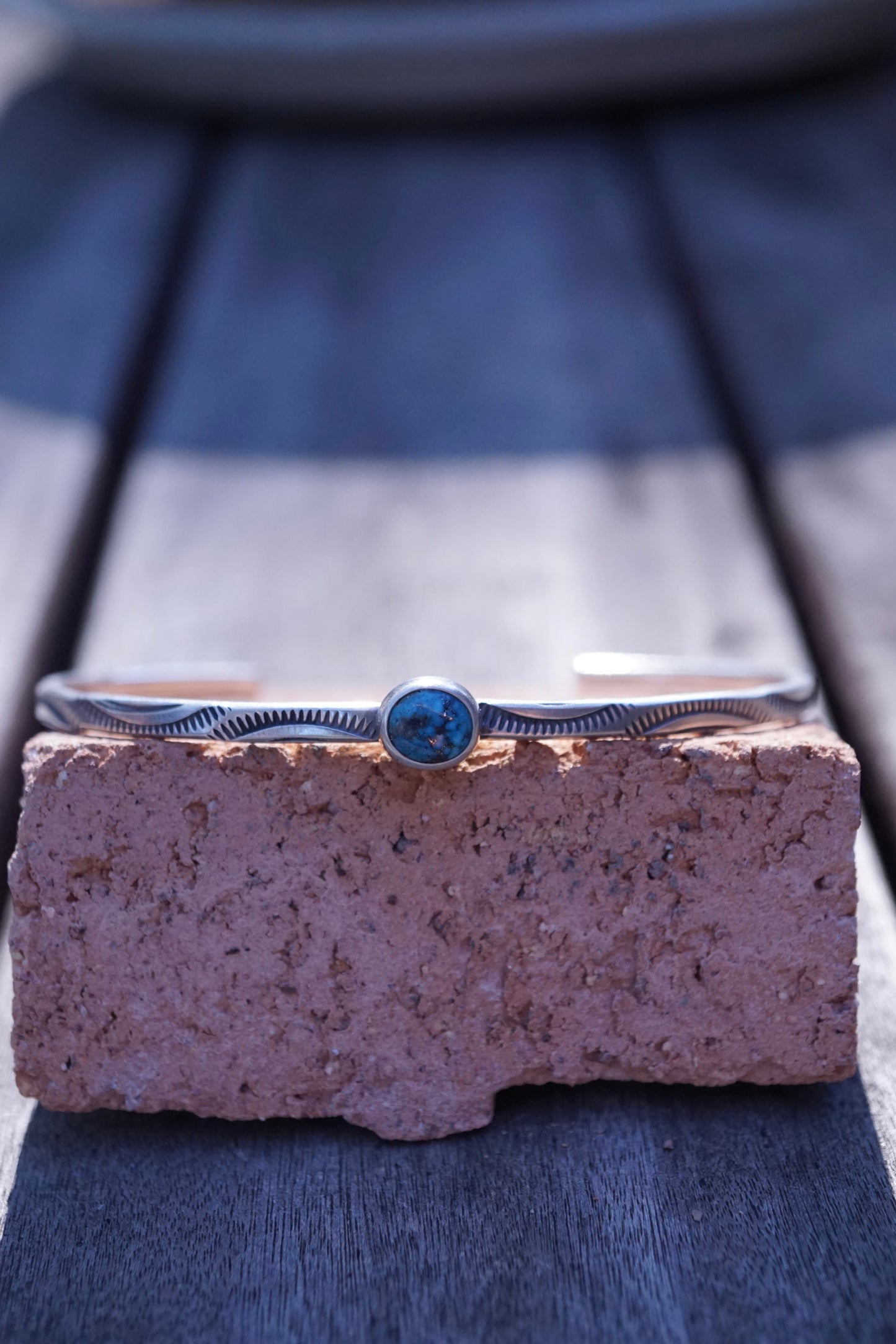 stamped kingman turquoise stacking cuff #2