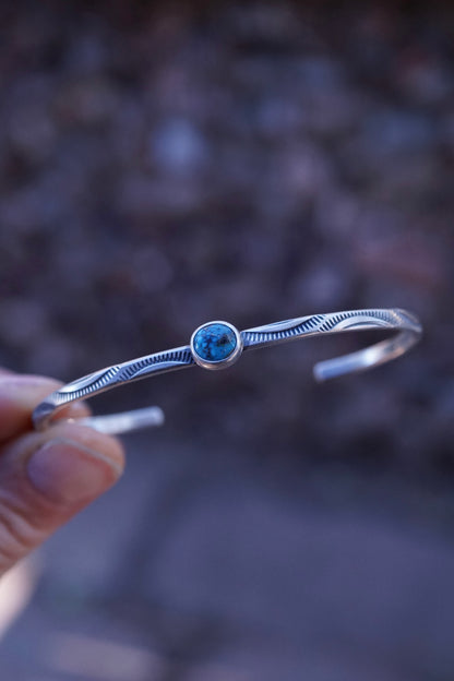 stamped kingman turquoise stacking cuff #2