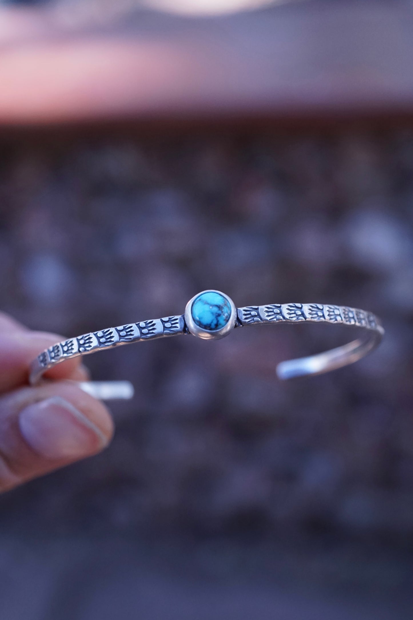 stamped kingman turquoise stacking cuff #1