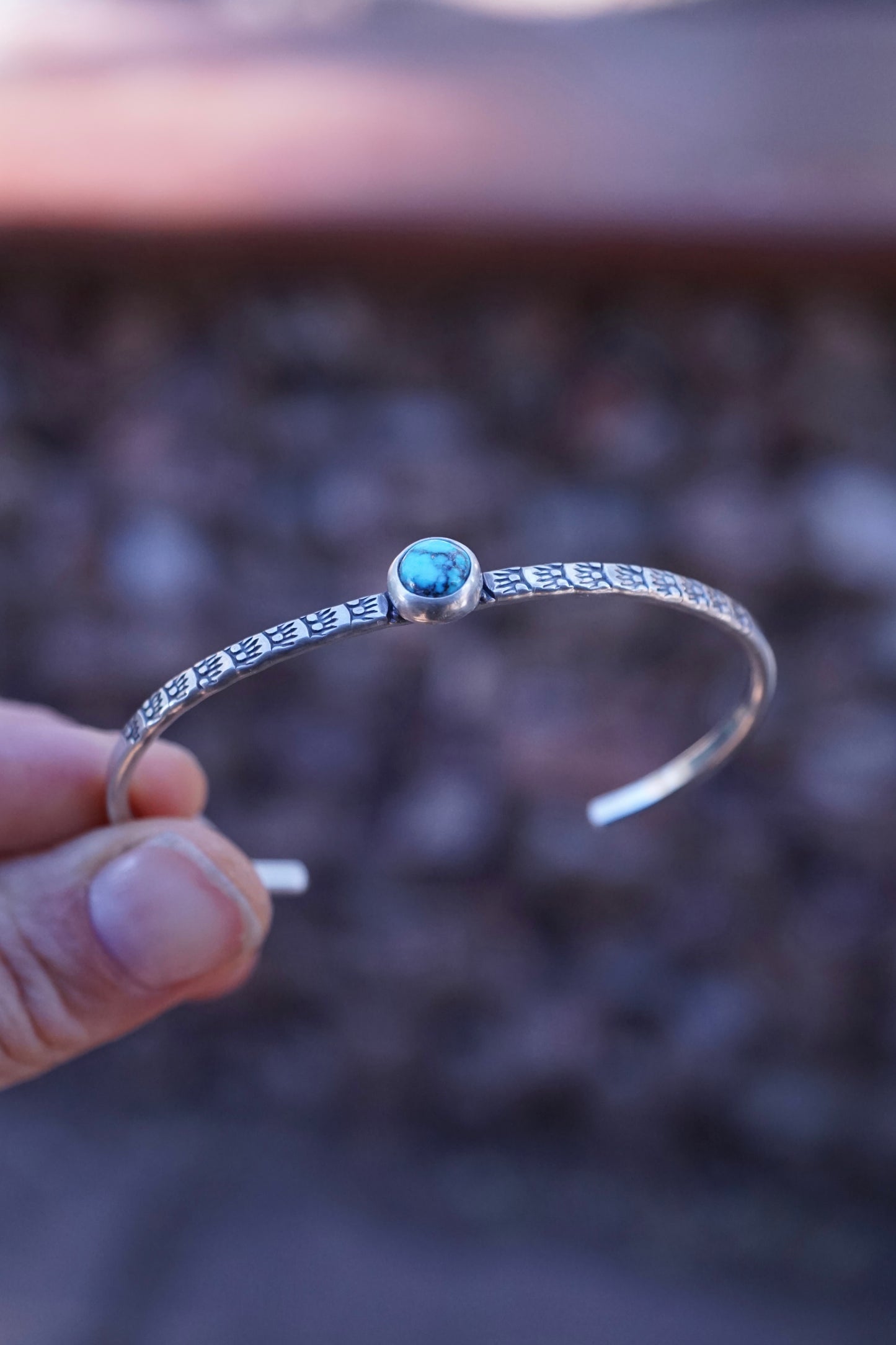 stamped kingman turquoise stacking cuff #1