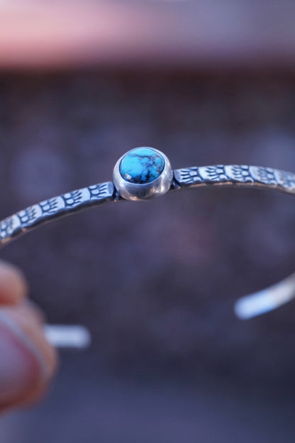 stamped kingman turquoise stacking cuff #1