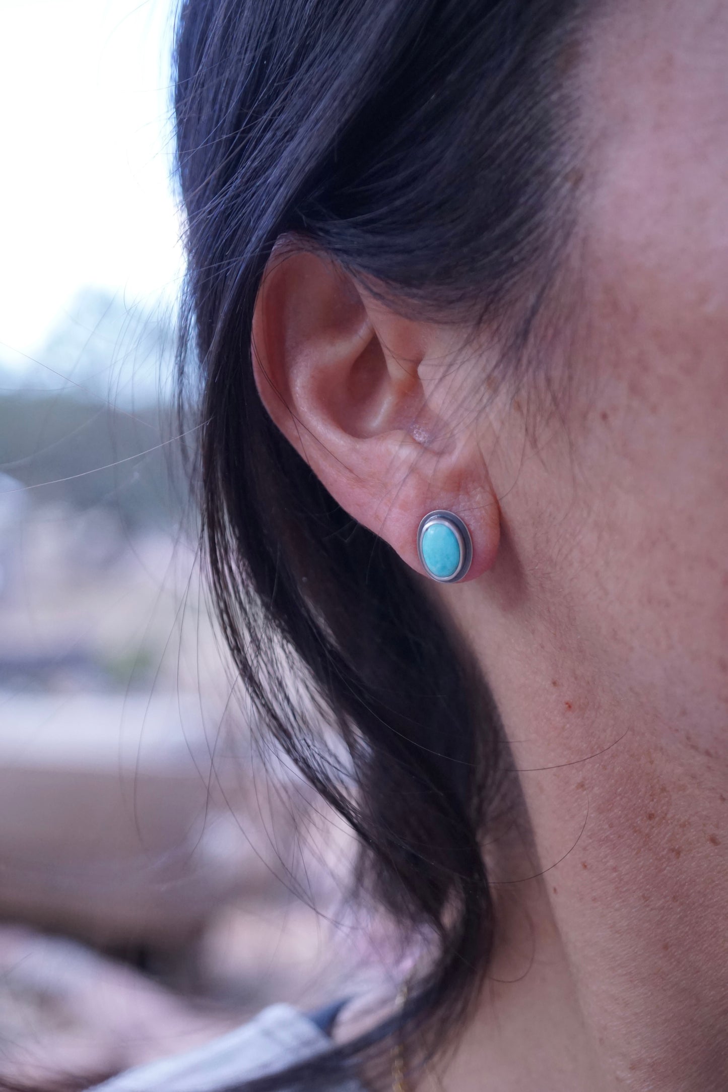 sky blue sonoran turquoise studs