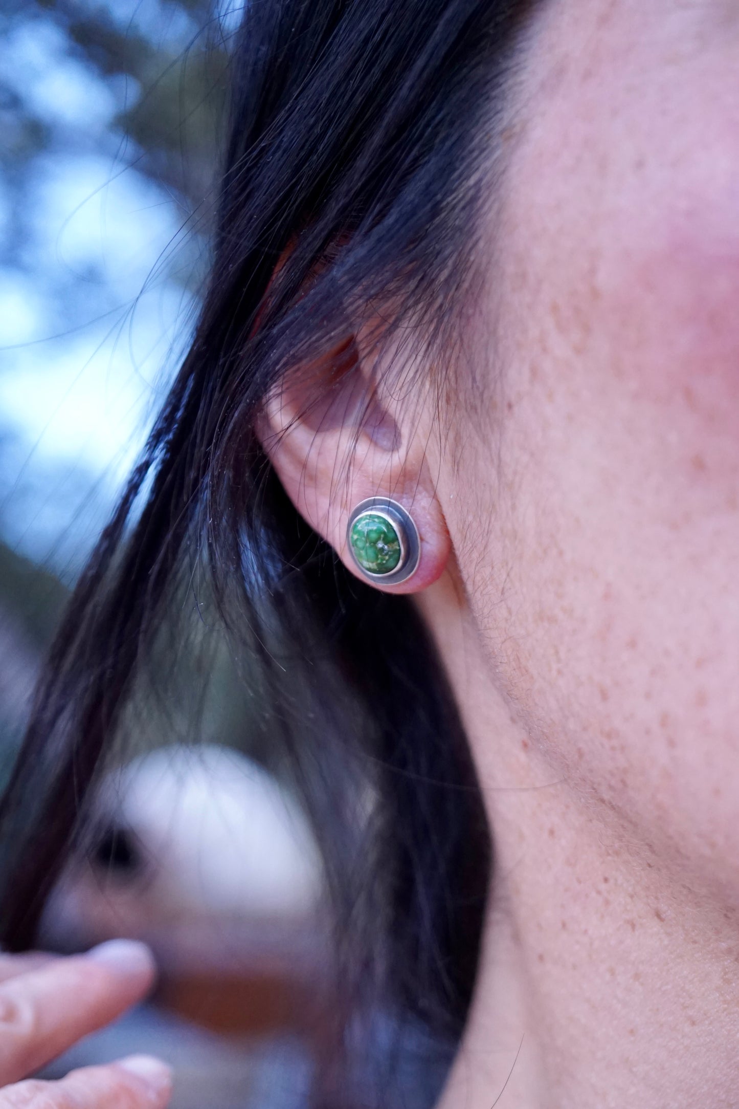 rich green sonoran gold turquoise studs