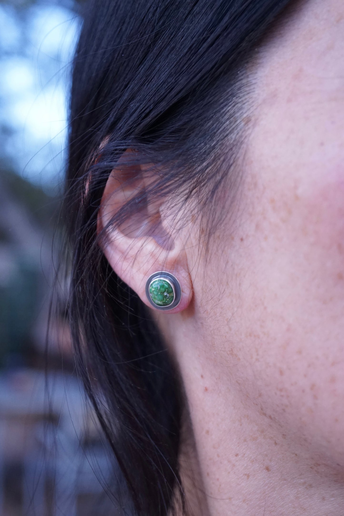 rich green sonoran gold turquoise studs