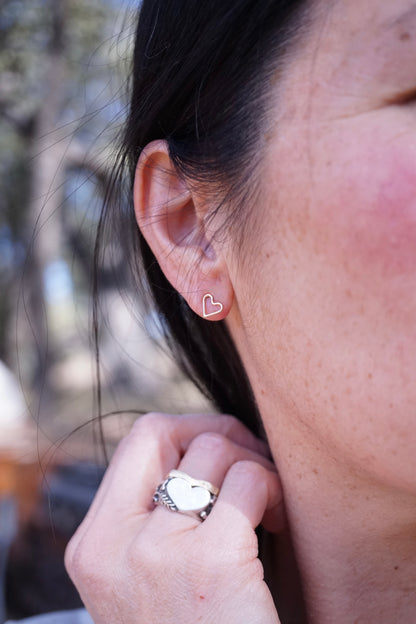 tiny heart studs