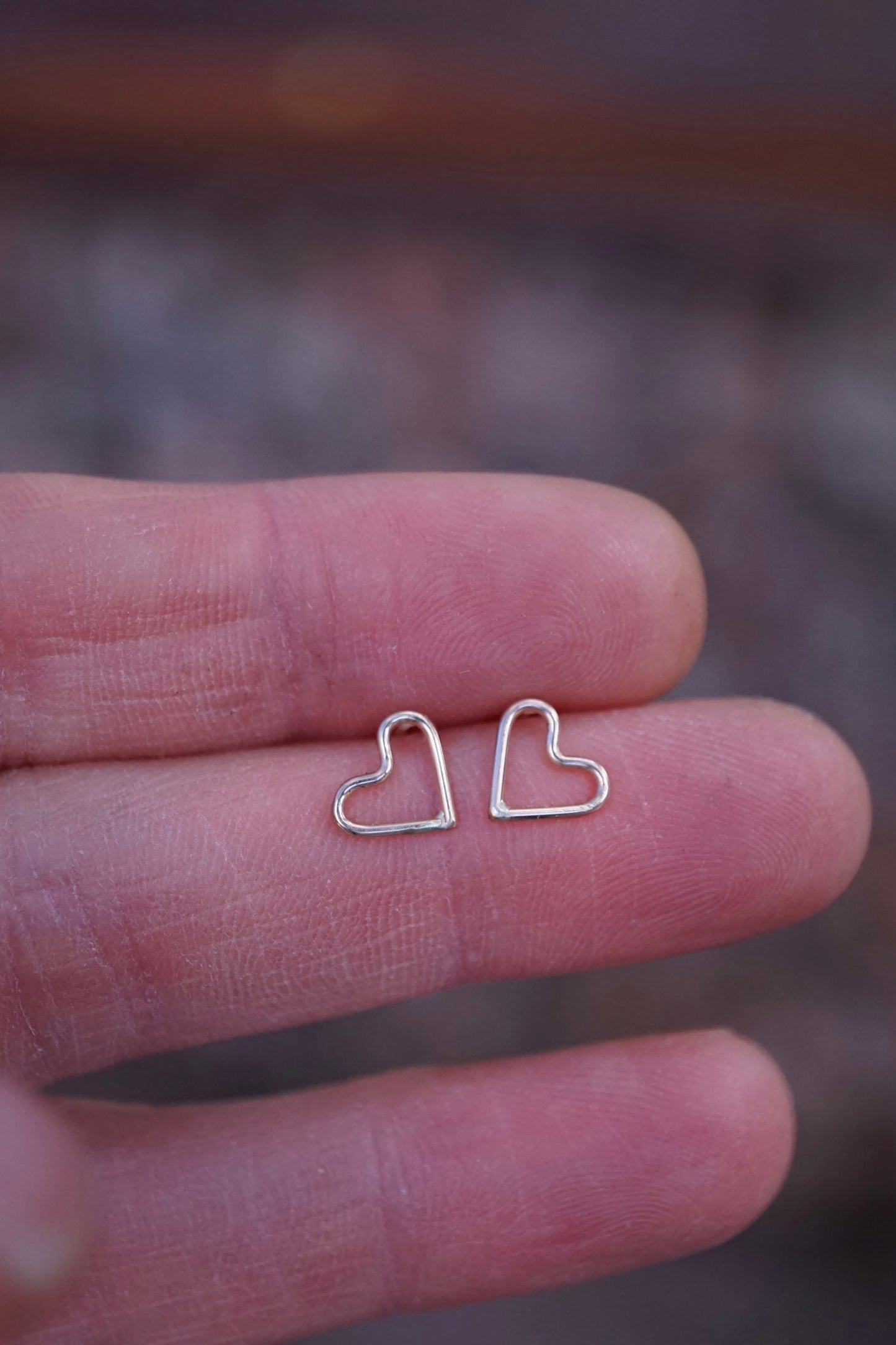 tiny heart studs