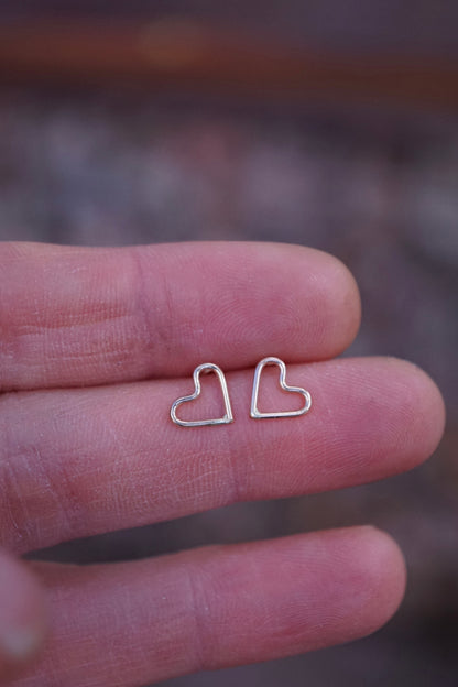 tiny heart studs