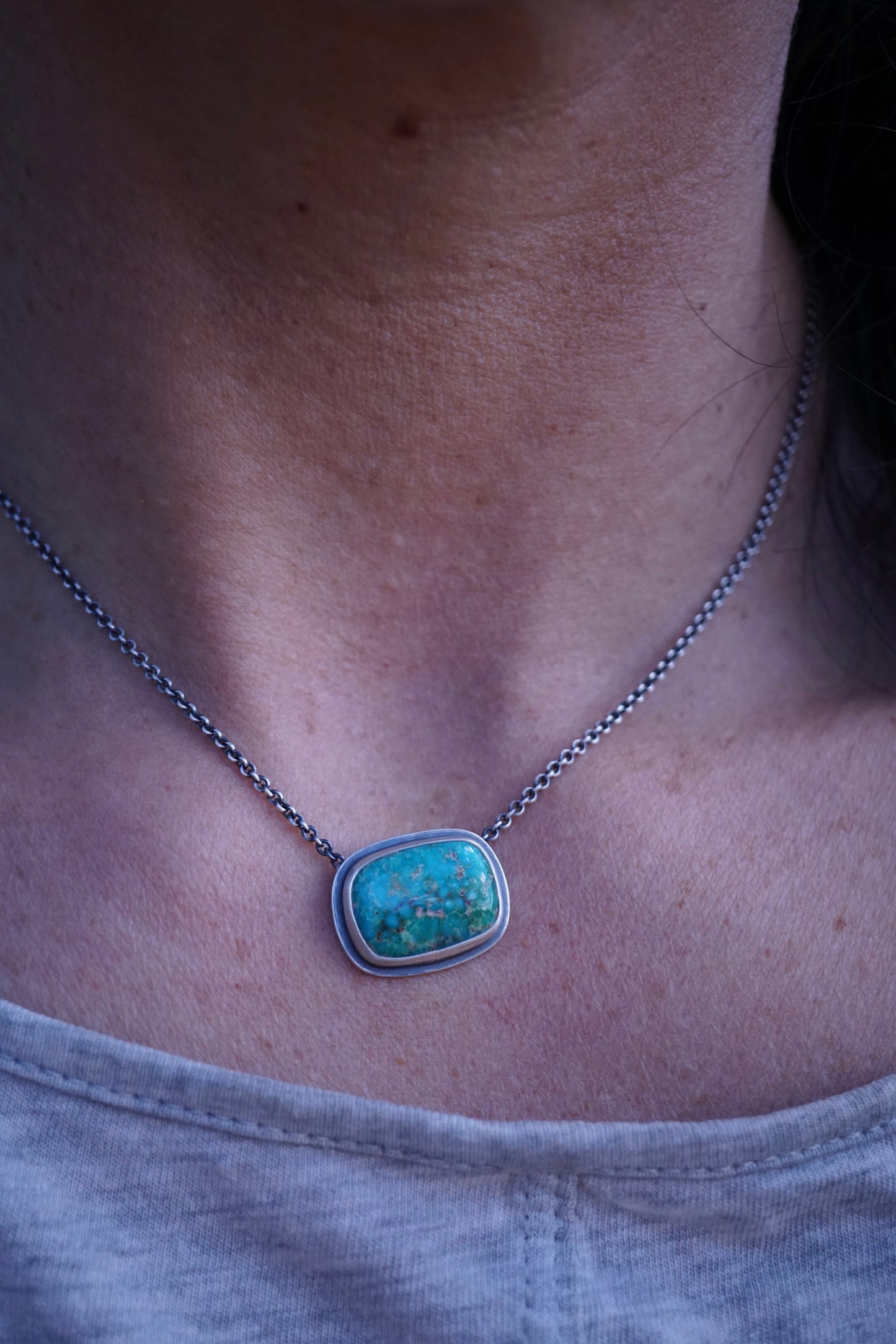 oblong patagonia turquoise necklace