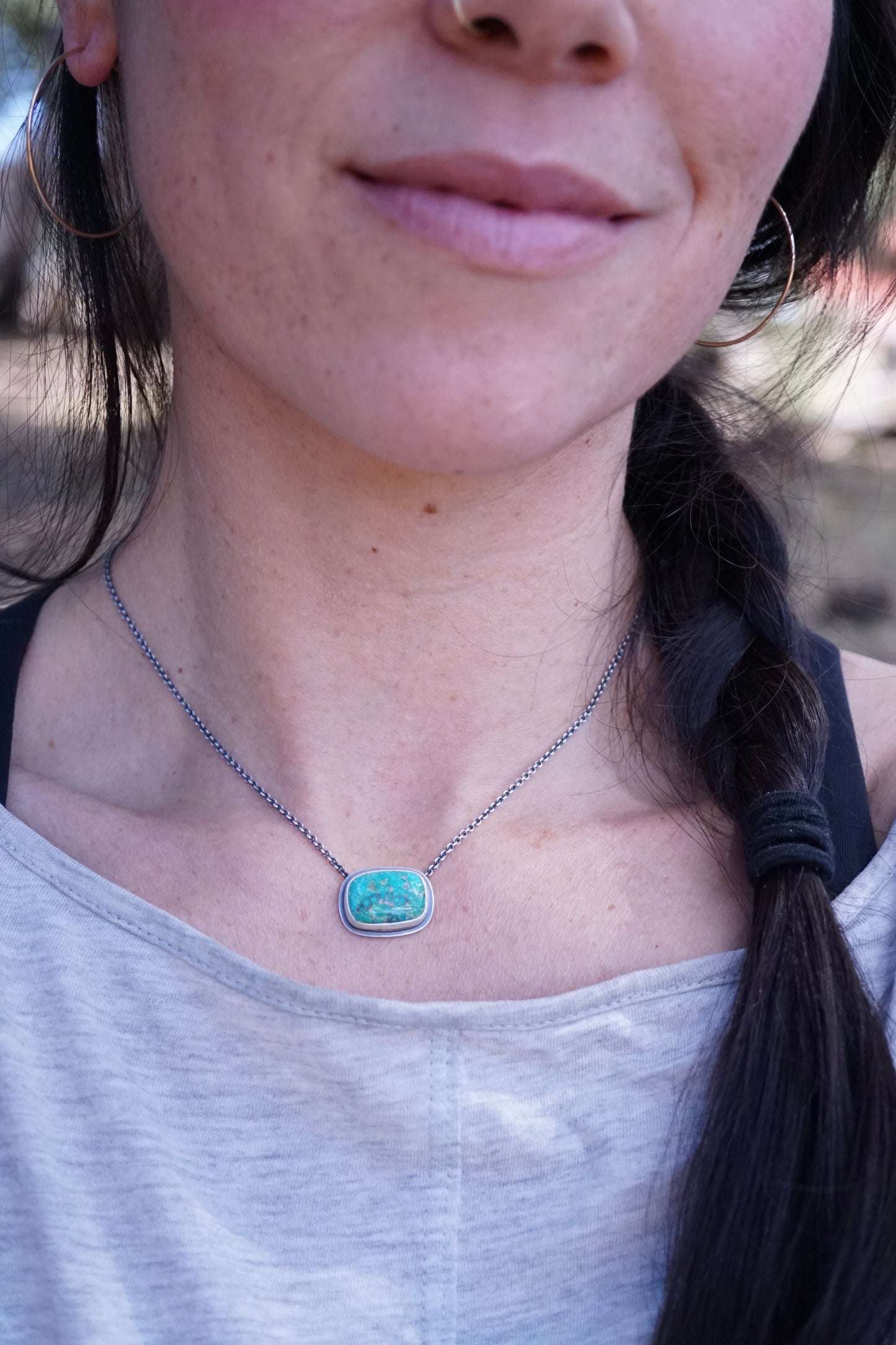 oblong patagonia turquoise necklace