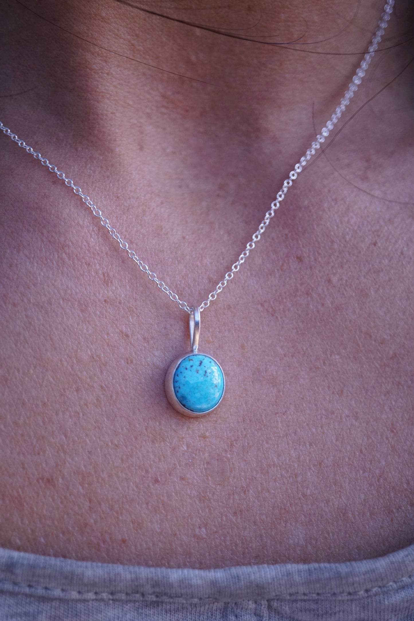 kingman turquoise heart charm - NO CHAIN INCLUDED