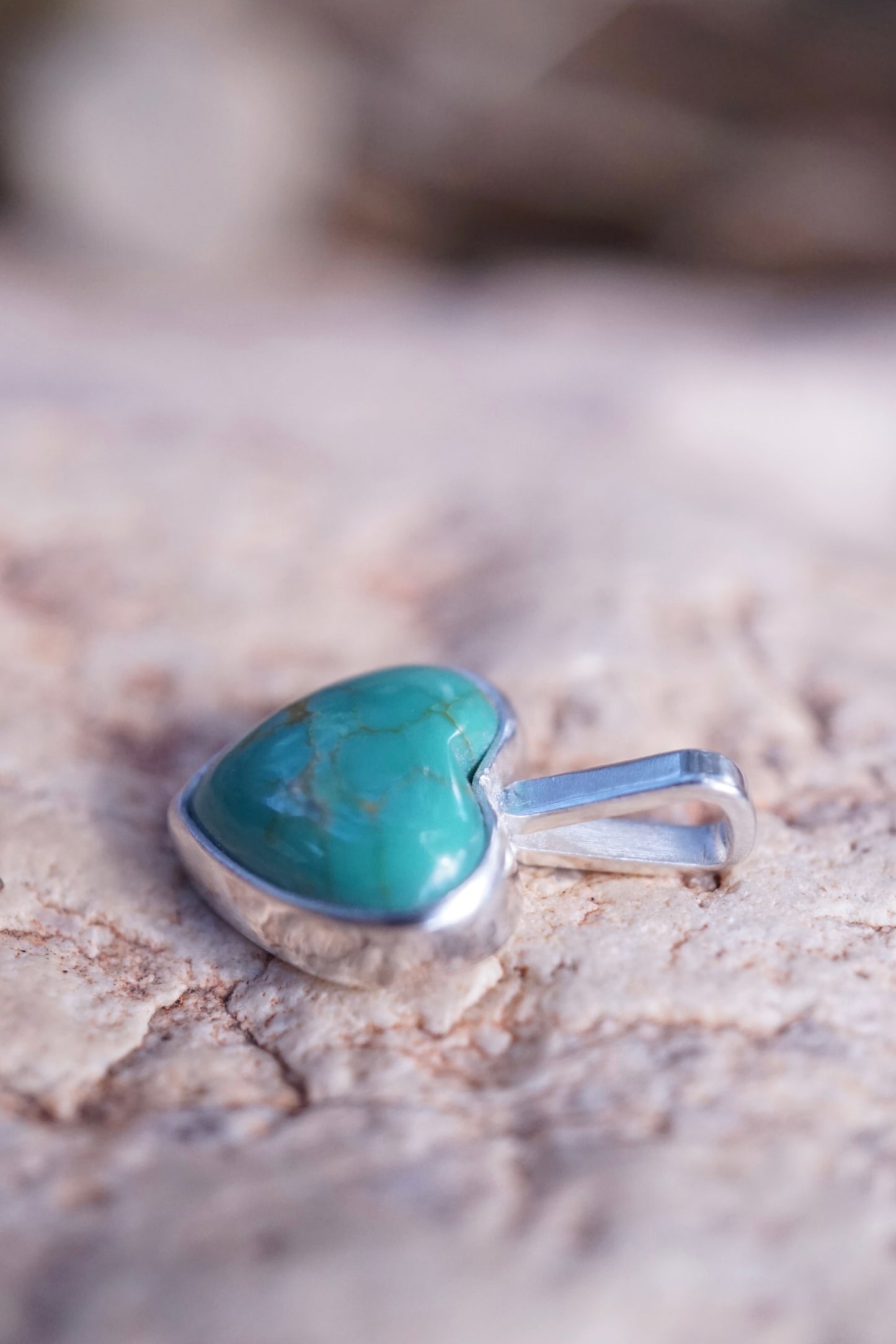 armenian turquoise heart charm - NO CHAIN INCLUDED
