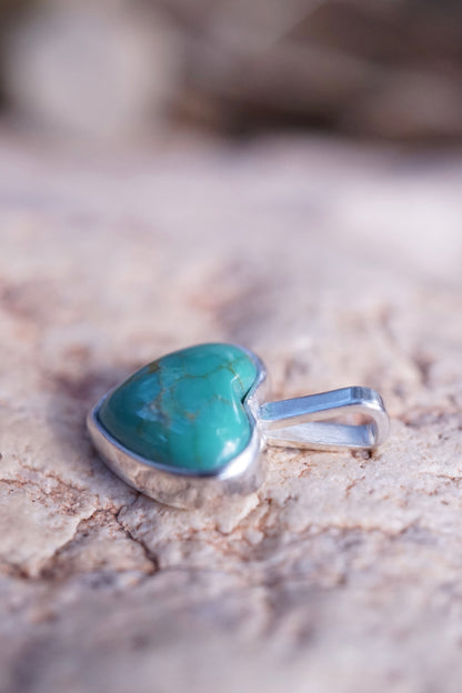 armenian turquoise heart charm - NO CHAIN INCLUDED