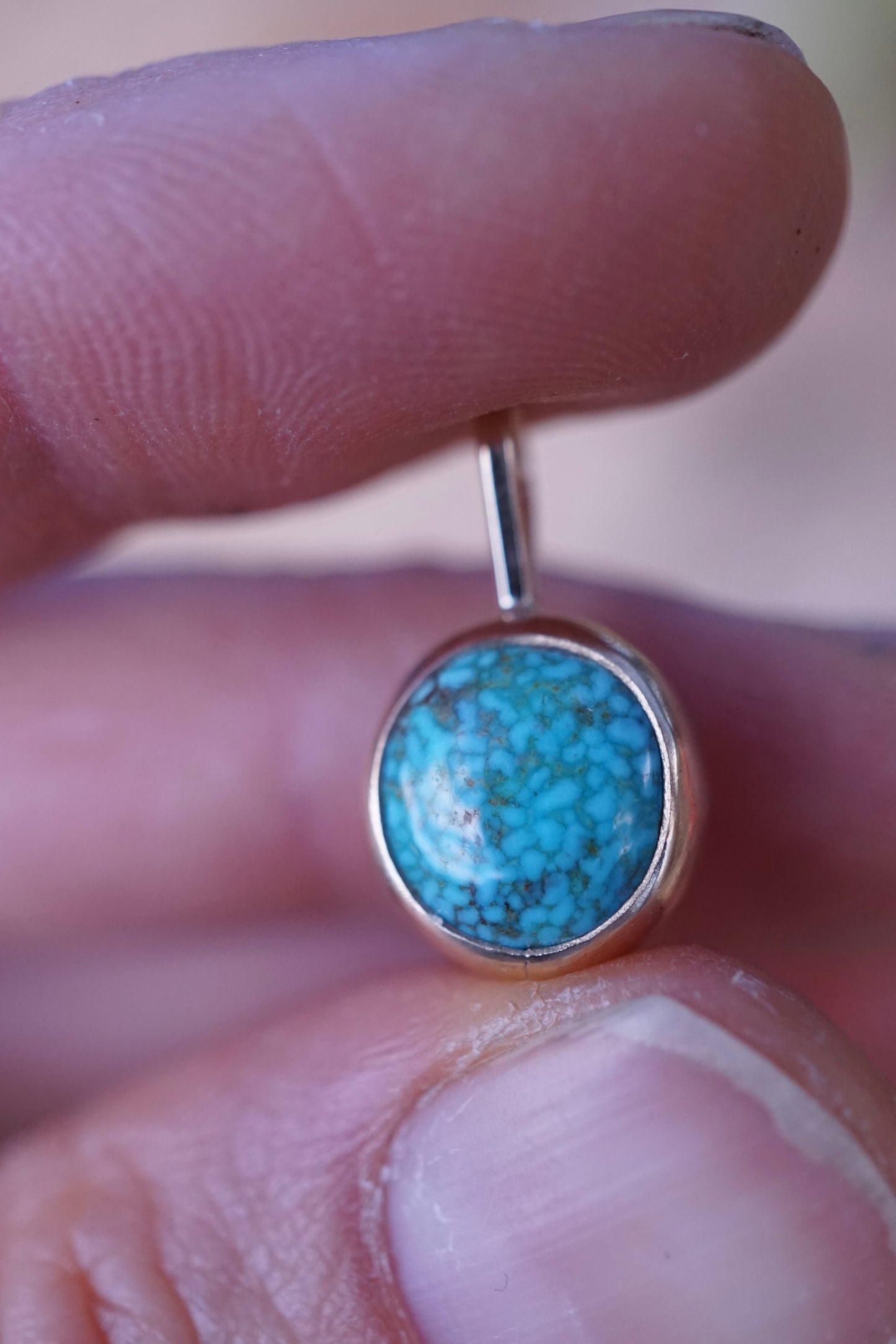 kingman turquoise charm in 14k goldfill - NO CHAIN INCLUDED