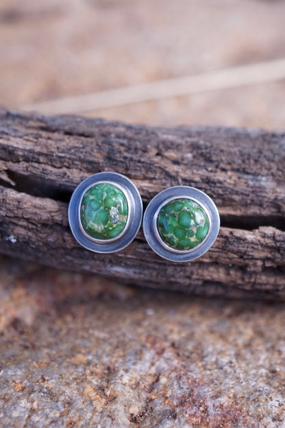 rich green sonoran gold turquoise studs
