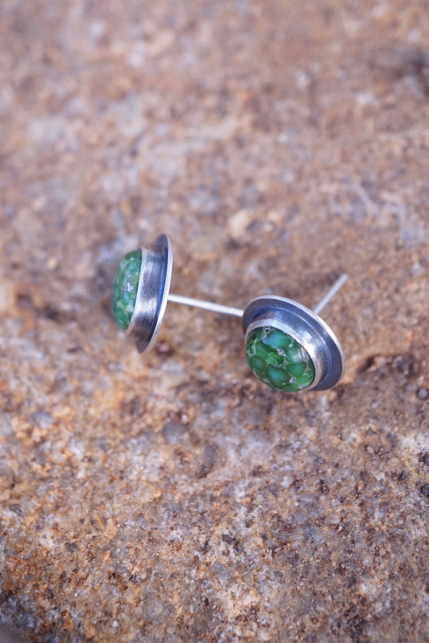 rich green sonoran gold turquoise studs