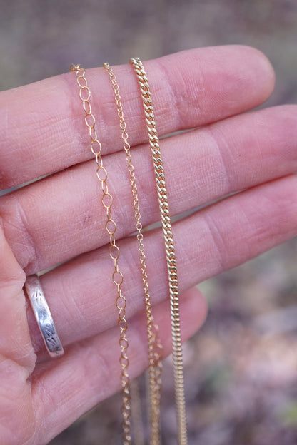 14k goldfill + gold plated chains