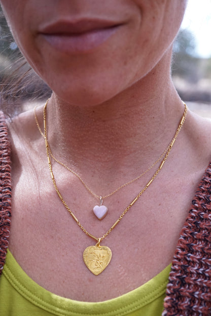 conch shell heart charm in 14k goldfill - NO CHAIN INCLUDED