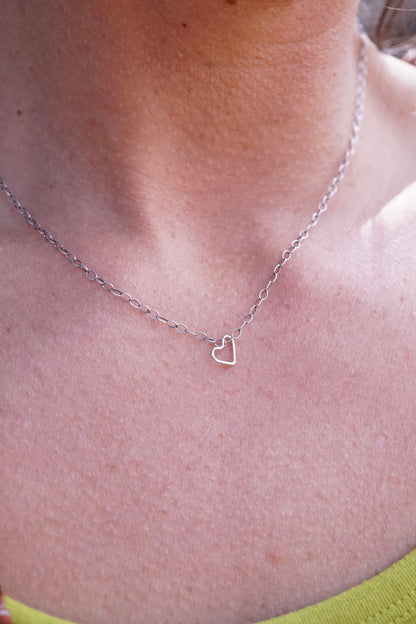 teeniest silver heart charm - NO CHAIN INCLUDED