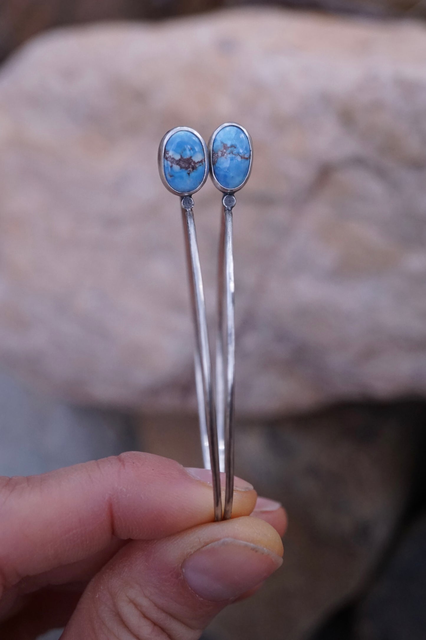 lumenrose hoops with lavender golden hills turquoise