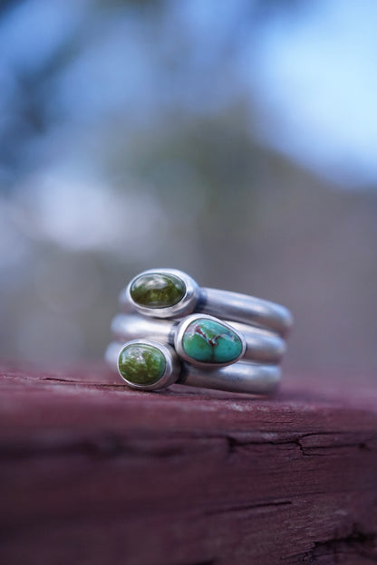 *refreshed collection* royston turquoise stacking set - size 6.5