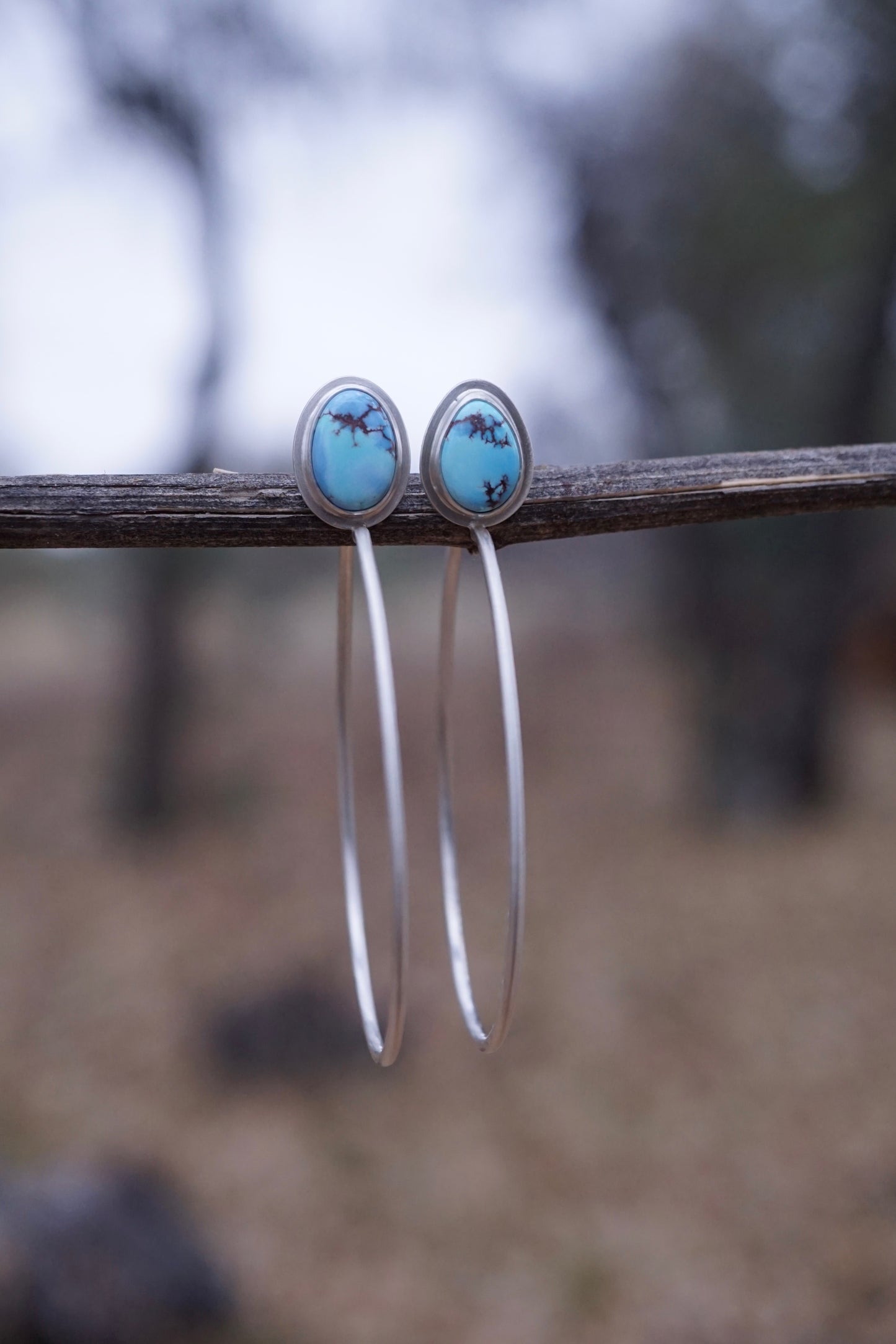 lumenrose hoops with lavender golden hills turquoise - SMALL SIZE