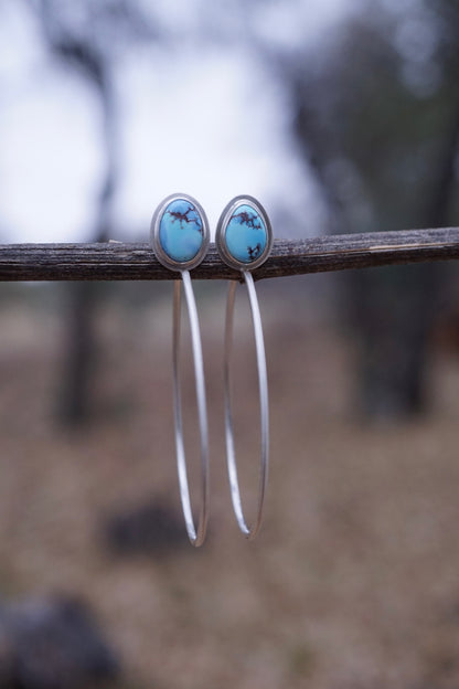 lumenrose hoops with lavender golden hills turquoise - SMALL SIZE