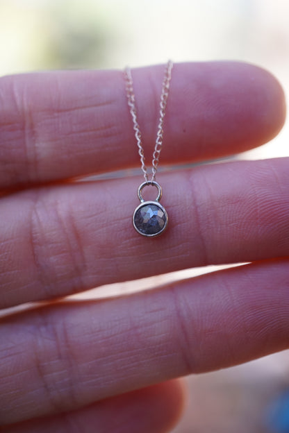 delicate 14k gold + salt and pepper diamond necklace